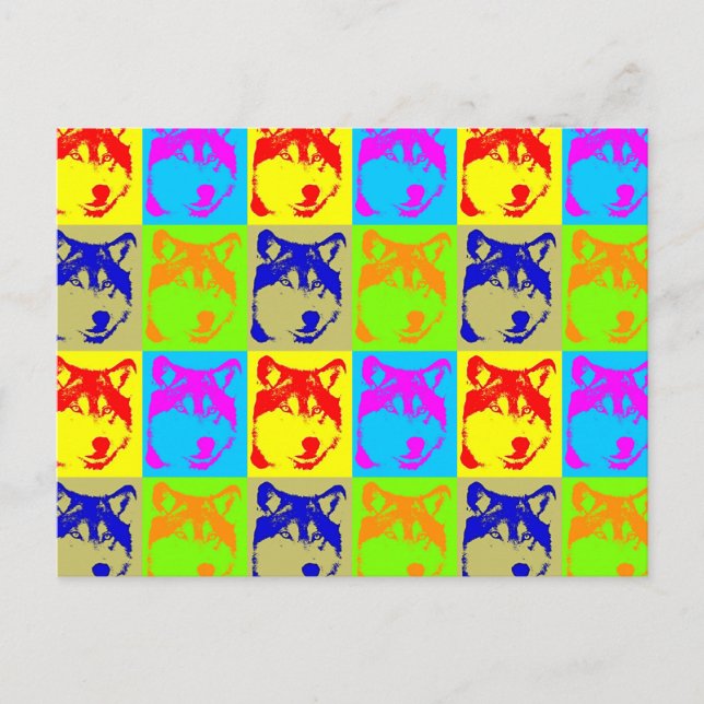 Carte Postale Pop Art Wolf Eyes (Devant)