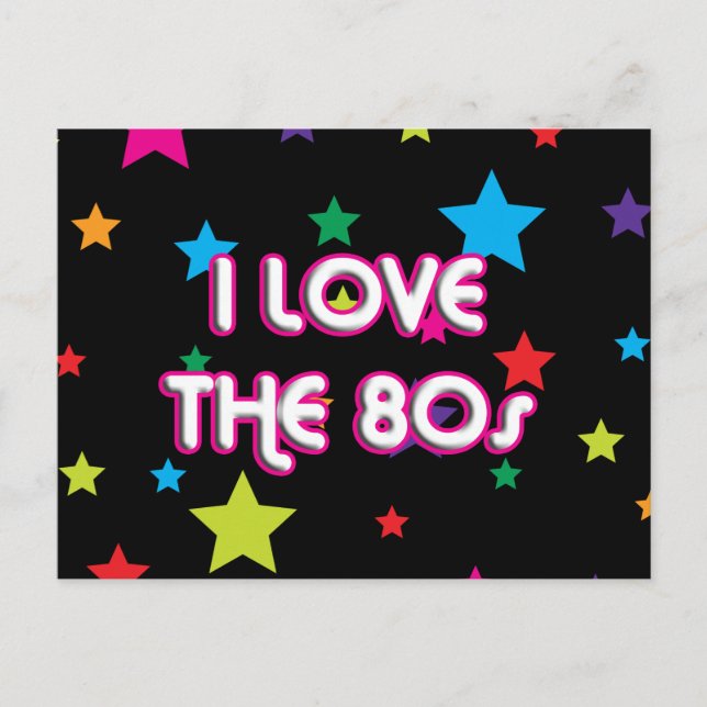 Carte Postale Pop Culture Retro J'adore les années 80 (Devant)