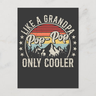 Carte Postale Pop-Pop comme un grand-père mais en plus cool Rétr