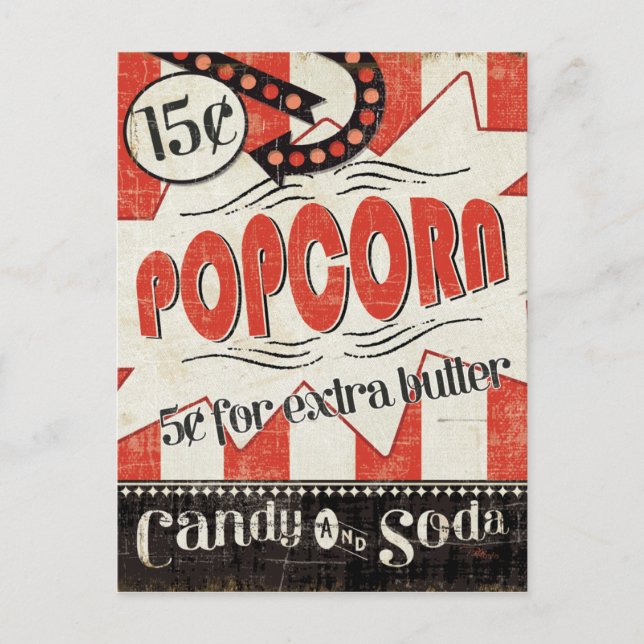 Carte Postale Popcorn Rétro (Devant)