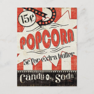 Carte Postale Popcorn rétro