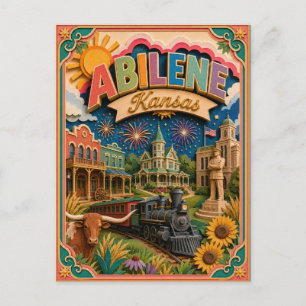 Carte Postale PopCut États Abilene Kansas Art Papier