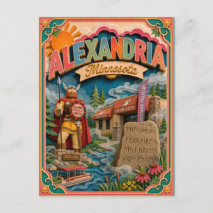 Carte Postale PopCut États Alexandria Minnesota Art Papier