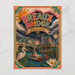 Carte Postale PopCut États Breaux Bridge Louisiane Art Papier