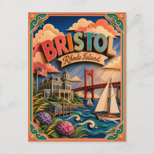 Carte Postale PopCut États Bristol Rhode Island Art Papier