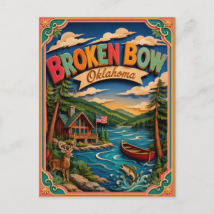 Carte Postale PopCut États Broken Bow Oklahoma Art Papier