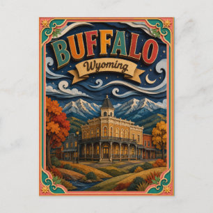 Carte Postale PopCut États Buffalo Wyoming Art Papier