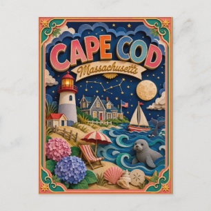 Carte Postale PopCut États Cape Cod Massachusetts Art en Papier