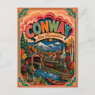 Carte Postale PopCut États Conway New Hampshire Art Papier