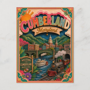 Carte Postale PopCut États Cumberland Maryland Art Papier