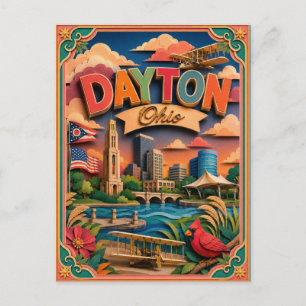 Carte Postale PopCut États Dayton Ohio Art Papier