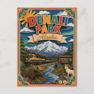 Carte Postale PopCut États Denali Parc Alaska Art en Papier