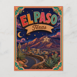 Carte Postale PopCut États El Paso Texas Art Papier