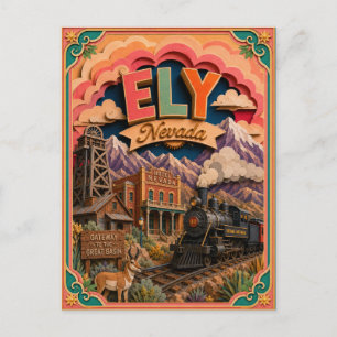 Carte Postale PopCut États Ely Nevada Art Papier