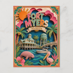 Carte Postale PopCut États Fort Myers Floride Art Papier