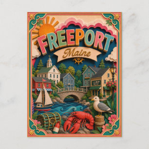 Carte Postale PopCut États Freeport Maine Art Papier