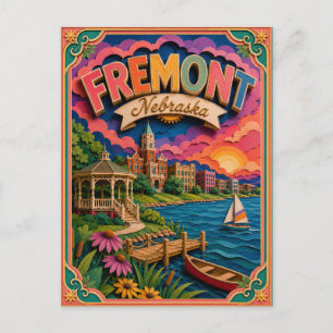 Carte Postale PopCut États Fremont Nebraska Art Papier