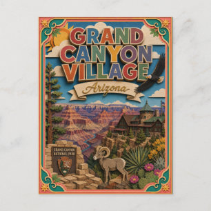 Carte Postale PopCut États Grand Canyon Village Arizona Art