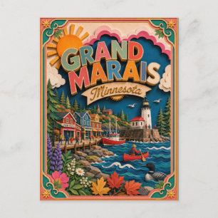 Carte Postale PopCut États Grand Marais Minnesota Art Papier