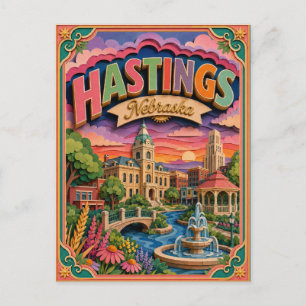 Carte Postale PopCut États Hastings Nebraska Art Papier