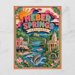 Carte Postale PopCut États Heber Springs Arkansas Art en Papier