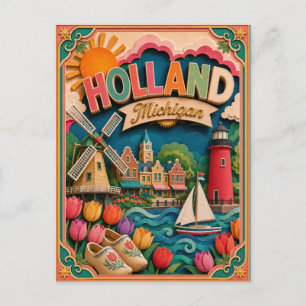 Carte Postale PopCut États Holland Michigan Art Papier