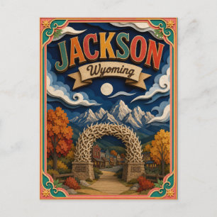 Carte Postale PopCut États Jackson Wyoming Art en Papier