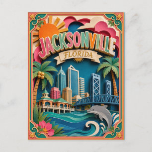 Carte Postale PopCut États Jacksonville Floride Art Papier