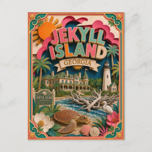 Carte Postale PopCut États Jekyll Island Géorgie Art en Papier