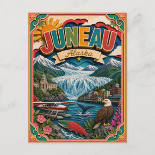 Carte Postale PopCut États Juneau Alaska Art Papier