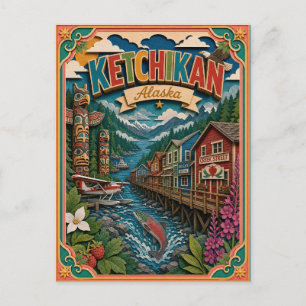 Carte Postale PopCut États Ketchikan Alaska Art en Papier