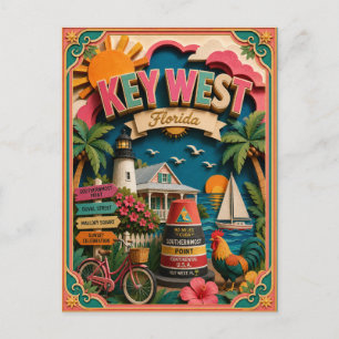 Carte Postale PopCut États Key West Floride Art Papier