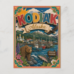 Carte Postale PopCut États Kodiak Alaska Art en Papier