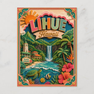 Carte Postale PopCut États Lihue Hawaï Art Papier