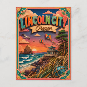 Carte Postale PopCut États Lincoln City Oregon Art Papier