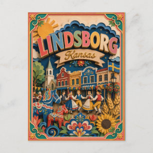 Carte Postale PopCut États Lindsborg Kansas Art Papier