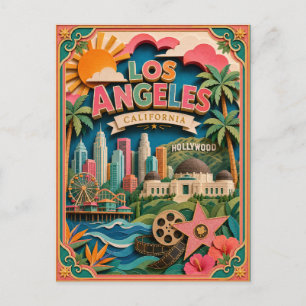 Carte Postale PopCut États Los Angeles Californie Art Papier