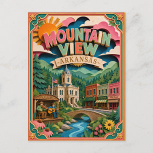 Carte Postale PopCut États Mountain View Arkansas Art Papier