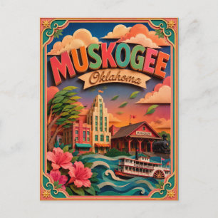 Carte Postale PopCut États Muskogee Oklahoma Art Papier