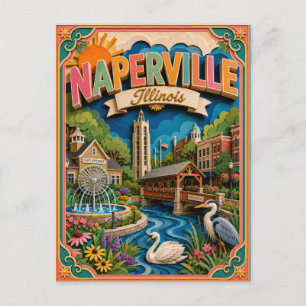 Carte Postale PopCut États Naperville Illinois Art Papier