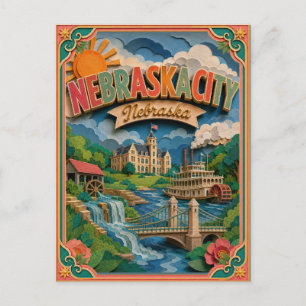 Carte Postale PopCut États Nebraska City Nebraska Art Papier