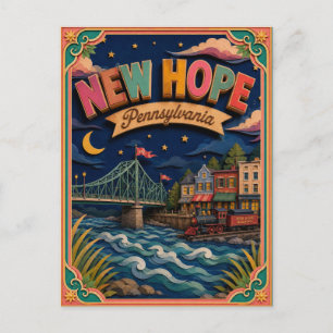 Carte Postale PopCut États New Hope Pennsylvanie Art Papier