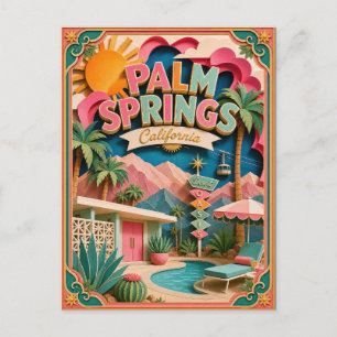 Carte Postale PopCut États Palm Springs Californie Art en Papier