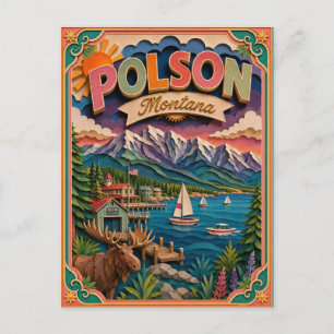 Carte Postale PopCut États Polson Montana Art Papier