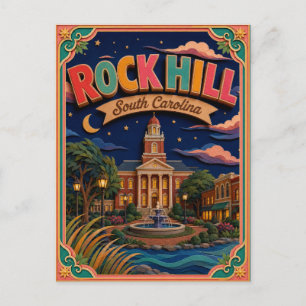 Carte Postale PopCut États Rock Hill Caroline du Sud Art Papier