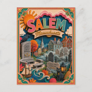 Carte Postale PopCut États Salem Massachusetts Art Papier