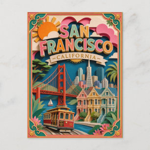 Carte Postale PopCut États San Francisco Californie Art Papier