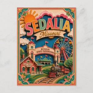 Carte Postale PopCut États Sedalia Missouri Art Papier