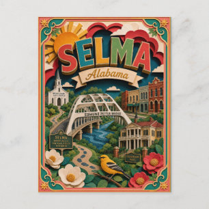 Carte Postale PopCut États Selma Alabama Art Papier