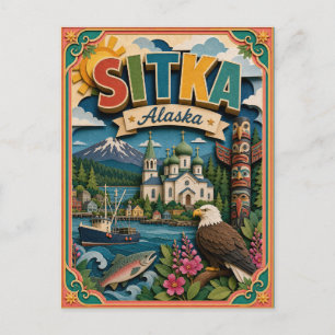 Carte Postale PopCut États Sitka Alaska Art en Papier